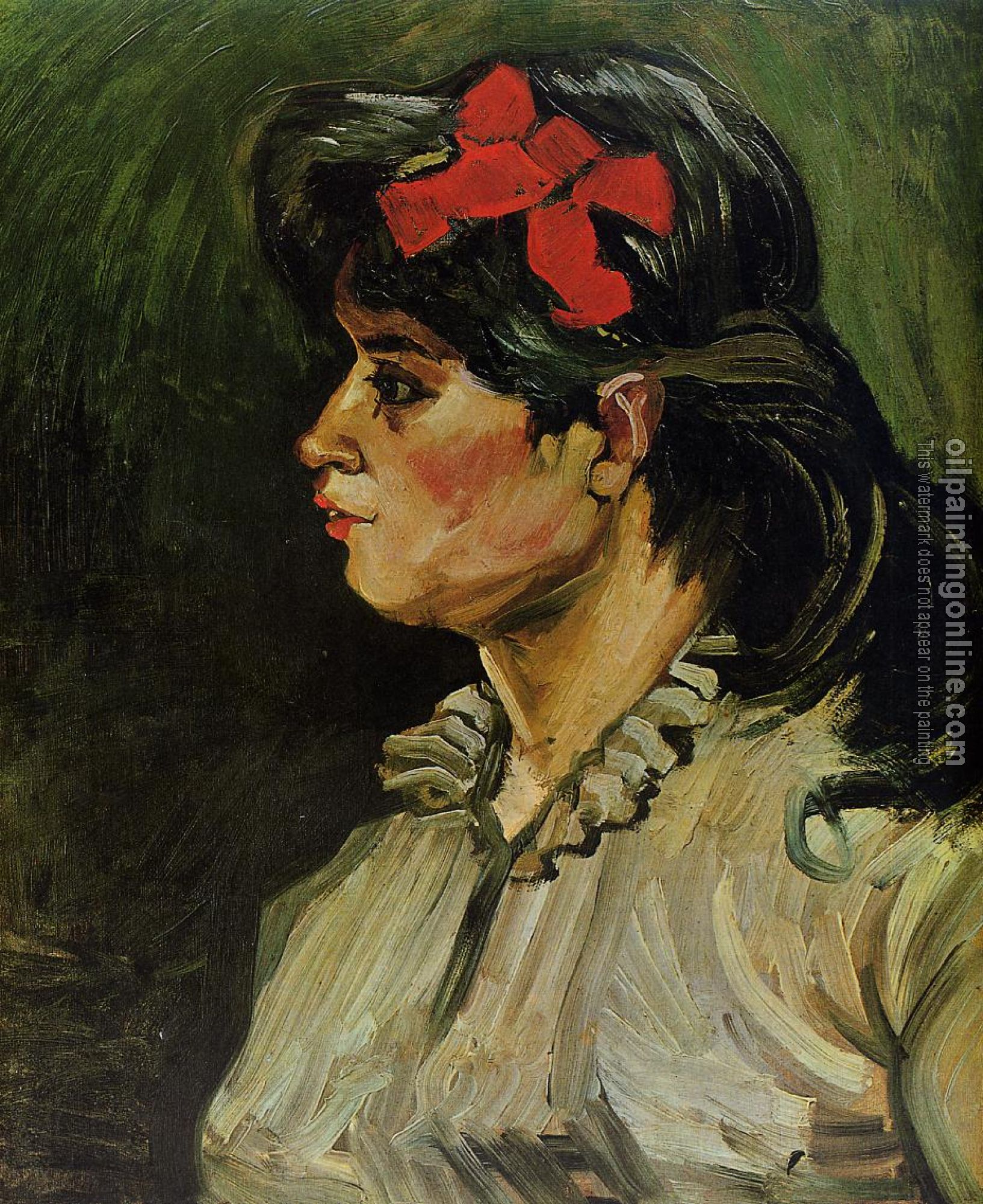 Gogh, Vincent van - Portrait of a Woman with Red Ribbon